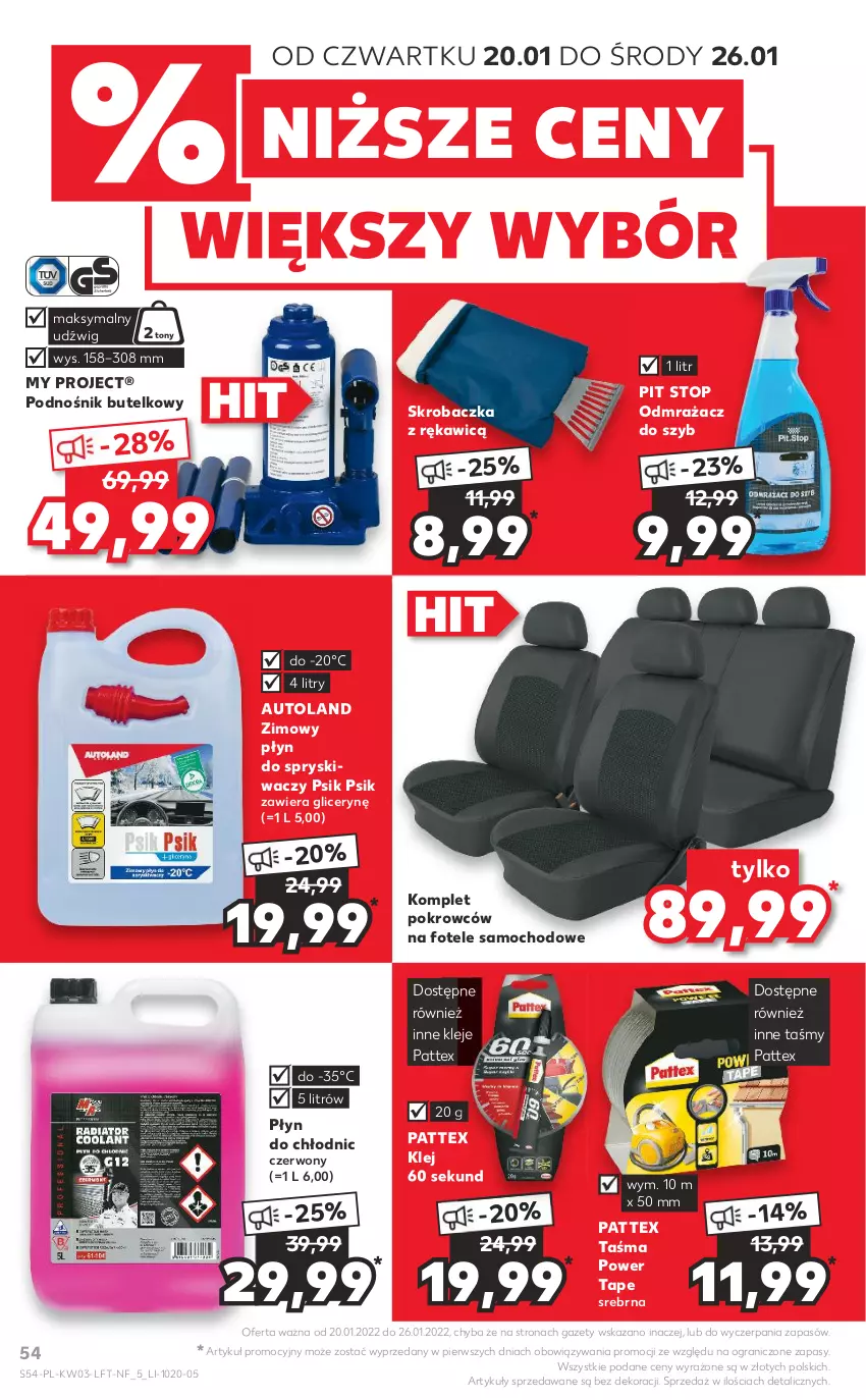 Gazetka promocyjna Kaufland - OFERTA TYGODNIA - ważna 20.01 do 26.01.2022 - strona 54 - produkty: Dźwig, Fotel, Gra, Klej, Odmrażacz do szyb, Płyn do chłodnic, Płyn do spryskiwaczy, Skrobaczka, Top