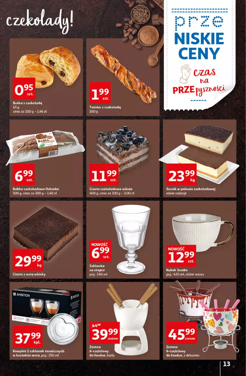 Gazetka promocyjna Auchan - przeNISKIE CENY czas na przepyszności Hipermarkety - ważna 17.03 do 23.03.2022 - strona 13 - produkty: Babka, Bułka, Fondue, Ser, Szklanka, Whisky