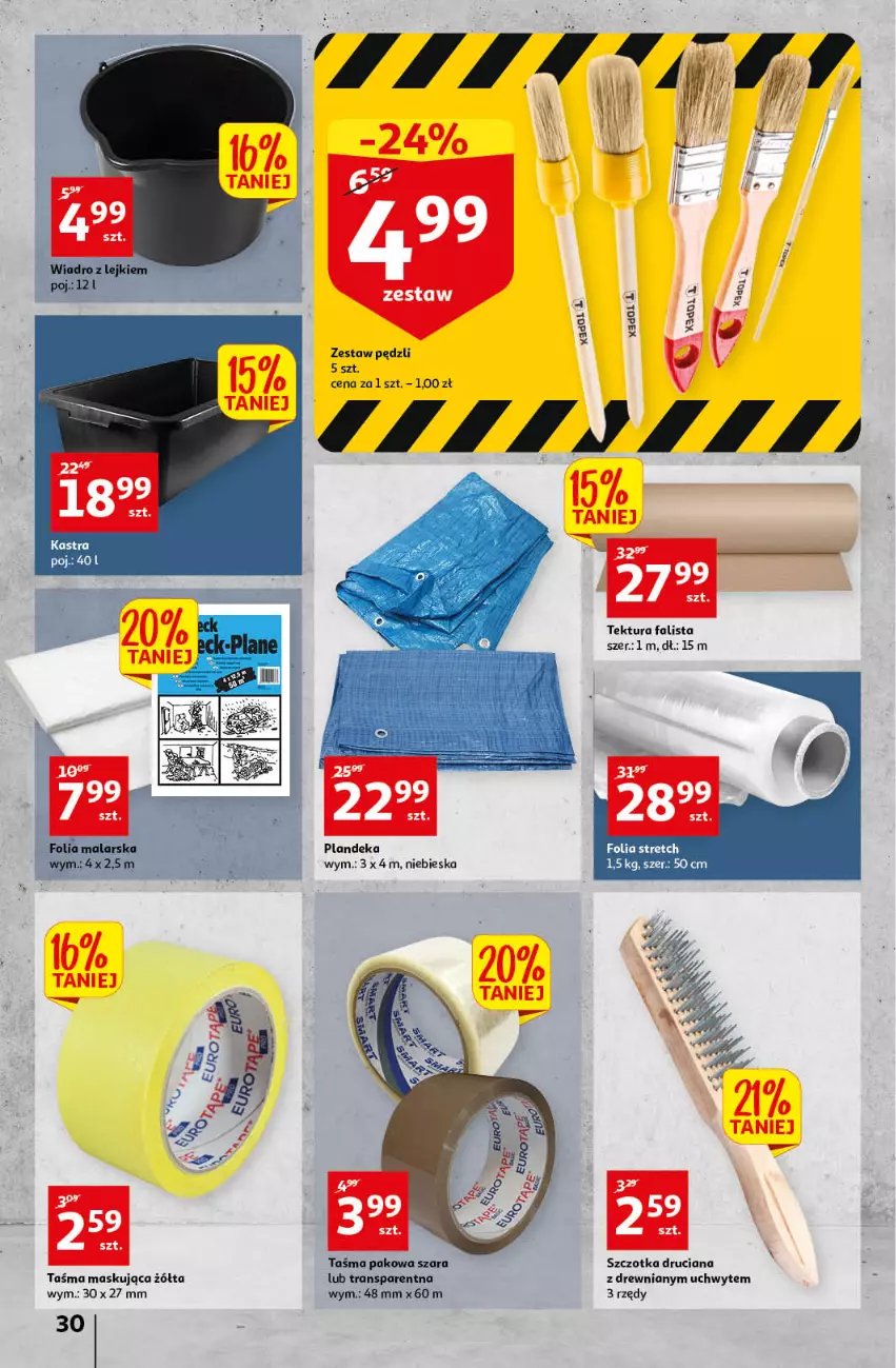 Gazetka promocyjna Auchan - przeNISKIE CENY czas na przepyszności Hipermarkety - ważna 17.03 do 23.03.2022 - strona 30 - produkty: Fa, Szczotka, Szczotka druciana, Taśma pakowa, Tran, Zestaw pędzli