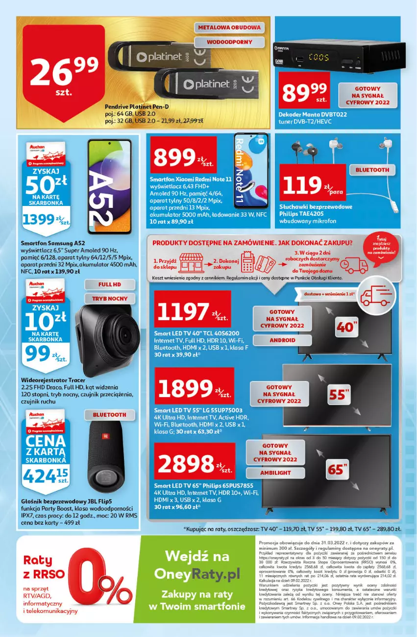 Gazetka promocyjna Auchan - przeNISKIE CENY czas na przepyszności Hipermarkety - ważna 17.03 do 23.03.2022 - strona 38 - produkty: Acer, Akumulator, Amol, Głośnik, JBL, Kosz, Pendrive, PLATINET, Por, Samsung, Smartfon, Top, Wideorejestrator