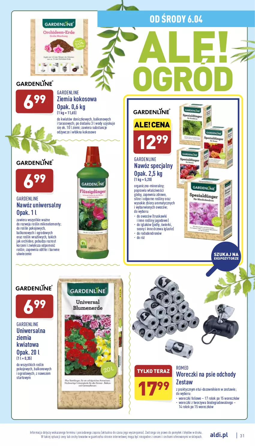 Gazetka promocyjna Aldi - Pełny katalog - ważna 04.04 do 10.04.2022 - strona 31 - produkty: Dozownik, Dron, Gra, Kokos, Nawóz, Por, Sok, Sos, Tera, Truskawki