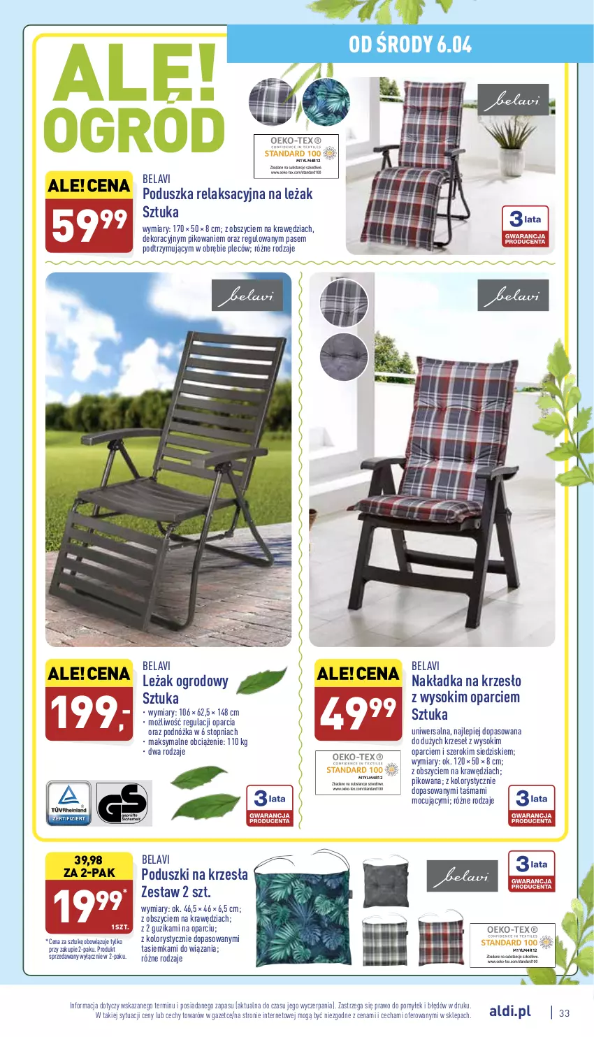 Gazetka promocyjna Aldi - Pełny katalog - ważna 04.04 do 10.04.2022 - strona 33 - produkty: Krzesło, Poduszka, Sok, Top