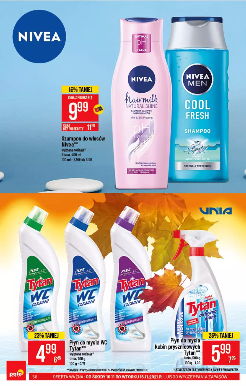 Gazetka promocyjna PoloMarket - Gazetka pomocyjna - ważna 10.11 do 16.11.2021 - strona 50 - produkty: HP, Nivea, Płyn do mycia, Szampon, Tytan