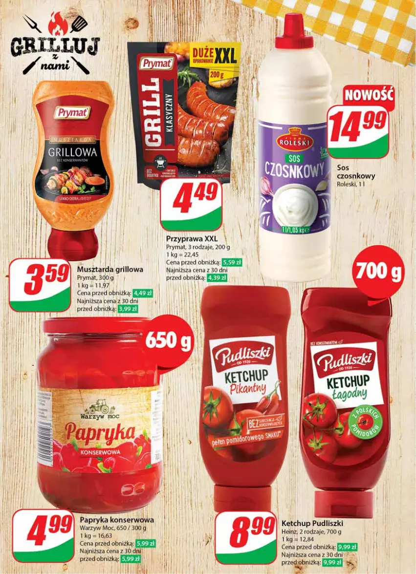 Gazetka promocyjna Dino - Gazetka 35 / 2024 - ważna 28.08 do 03.09.2024 - strona 18 - produkty: Fa, Grill, Heinz, Ketchup, Mus, Musztarda, Papryka, Prymat, Pudliszki, Ser