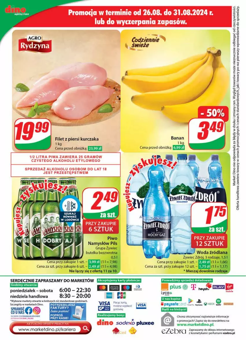 Gazetka promocyjna Dino - Gazetka 35 / 2024 - ważna 28.08 do 03.09.2024 - strona 67 - produkty: Fa, Filet z piersi kurczaka, Gra, Kurczak, Namysłów, Perfum, Piwa, Piwo, Ser, Tera