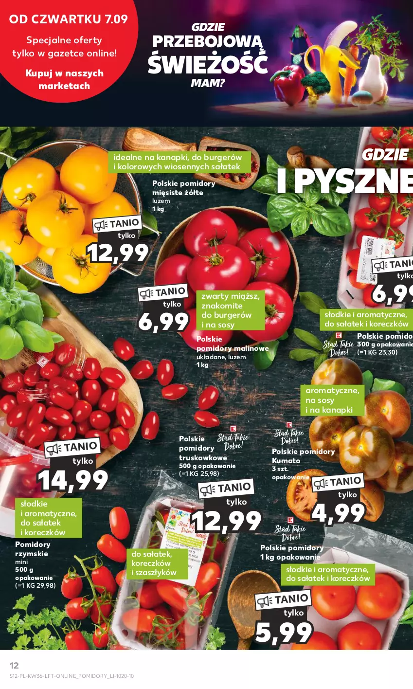 Gazetka promocyjna Kaufland - Gazetka tygodnia - ważna 07.09 do 13.09.2023 - strona 12 - produkty: Burger, Pomidory, Sałat, Sos