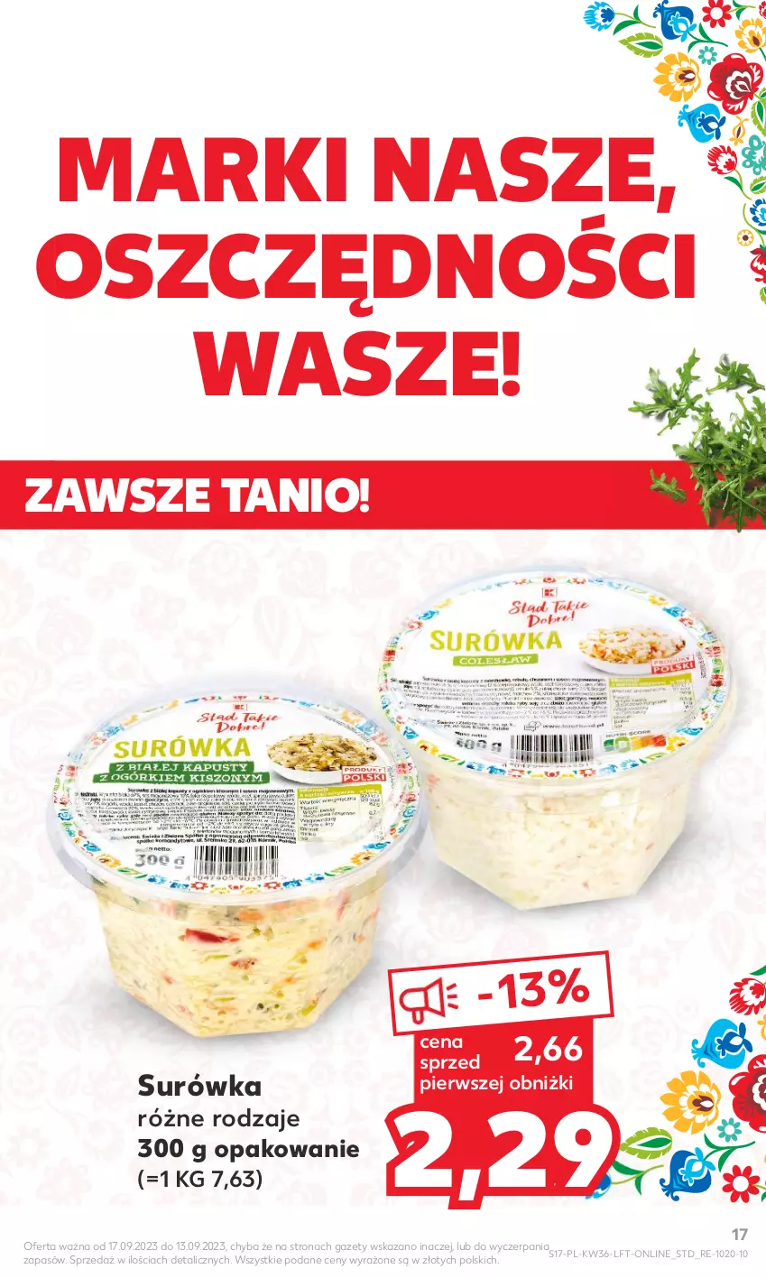 Gazetka promocyjna Kaufland - Gazetka tygodnia - ważna 07.09 do 13.09.2023 - strona 17 - produkty: Surówka