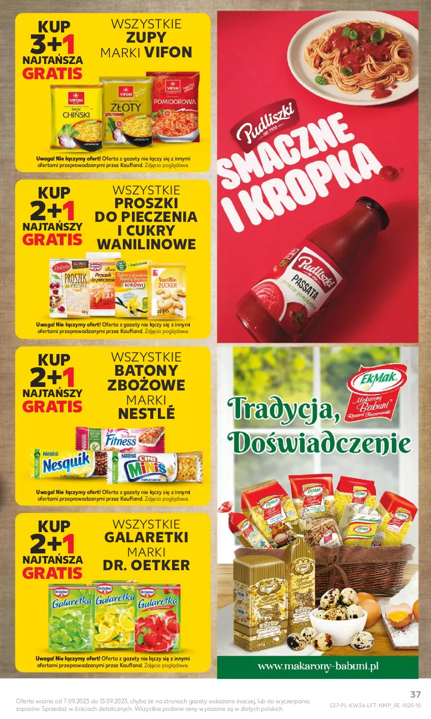 Gazetka promocyjna Kaufland - Gazetka tygodnia - ważna 07.09 do 13.09.2023 - strona 37 - produkty: Baton, Dr. Oetker, Gala, Galaretki, Gra, Nestlé, Piec, Waga