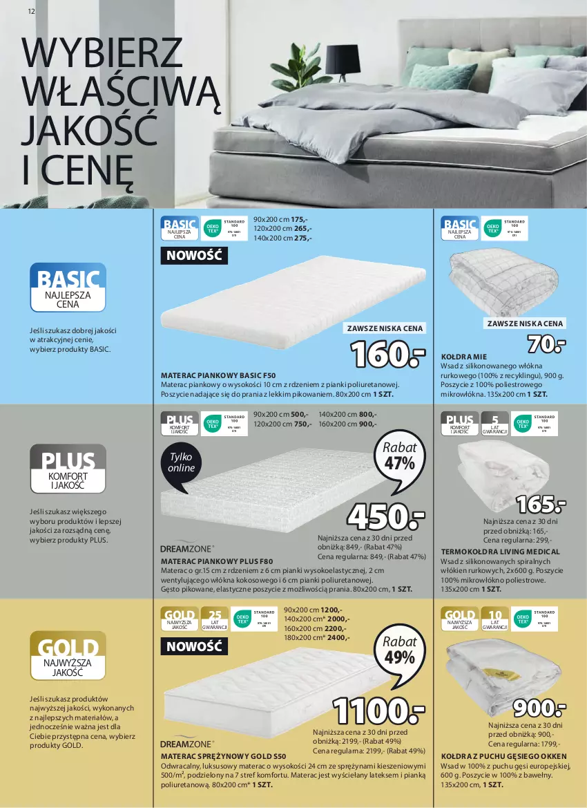 Gazetka promocyjna Jysk - Koszyk - ważna 14.08 do 01.09.2024 - strona 13 - produkty: Kokos, Kołdra, Kołdra z puchu, Materac, Materac piankowy, Materac sprężynowy, Sok, Tera, Termokołdra