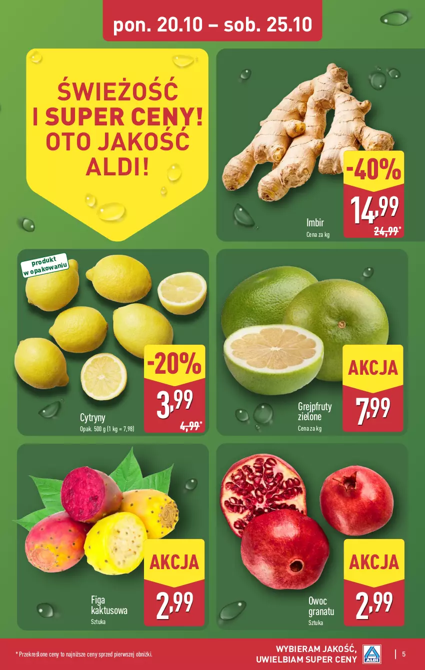 Gazetka promocyjna Aldi - Pełna oferta - ważna 20.10 do 25.10.2025 - strona 5 - produkty: Cytryny, Gra, Granat, Grejpfrut, Imbir, Kaktus