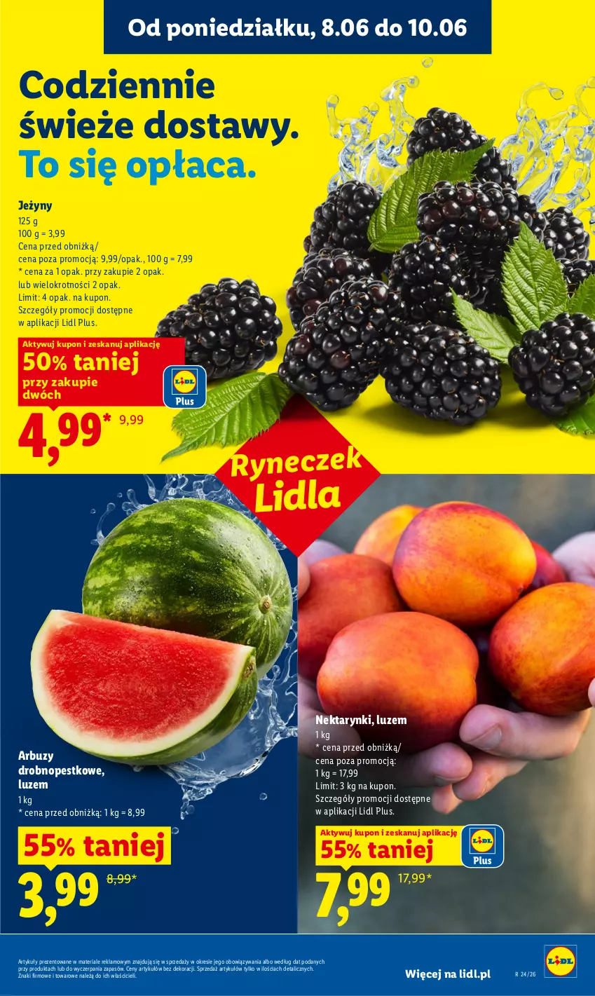 Gazetka promocyjna Lidl - Gazetka ważna od 8.06 do 10.06 - ważna 08.06 do 10.06.2026 - strona 35 - produkty: Arbuz, Jeżyny, Nektar