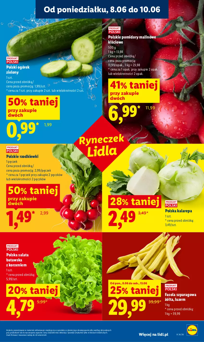 Gazetka promocyjna Lidl - Gazetka ważna od 8.06 do 10.06 - ważna 08.06 do 10.06.2026 - strona 39 - produkty: Fa, Fasola, Fasola szparagowa, Ogórek, Pomidory