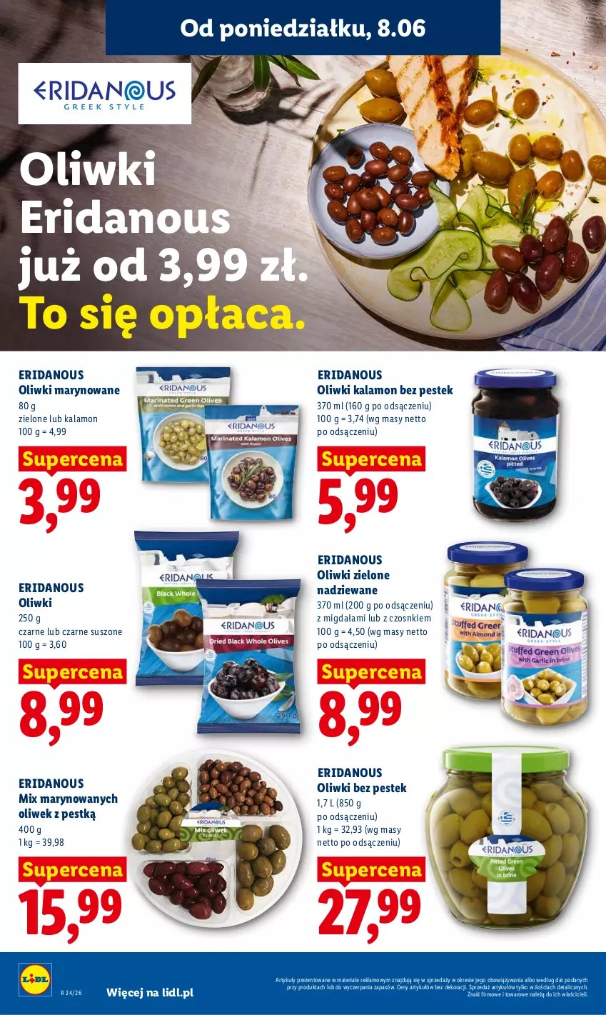Gazetka promocyjna Lidl - Gazetka ważna od 8.06 do 10.06 - ważna 08.06 do 10.06.2026 - strona 44 - produkty: Oliwki, Oliwki zielone, Stek