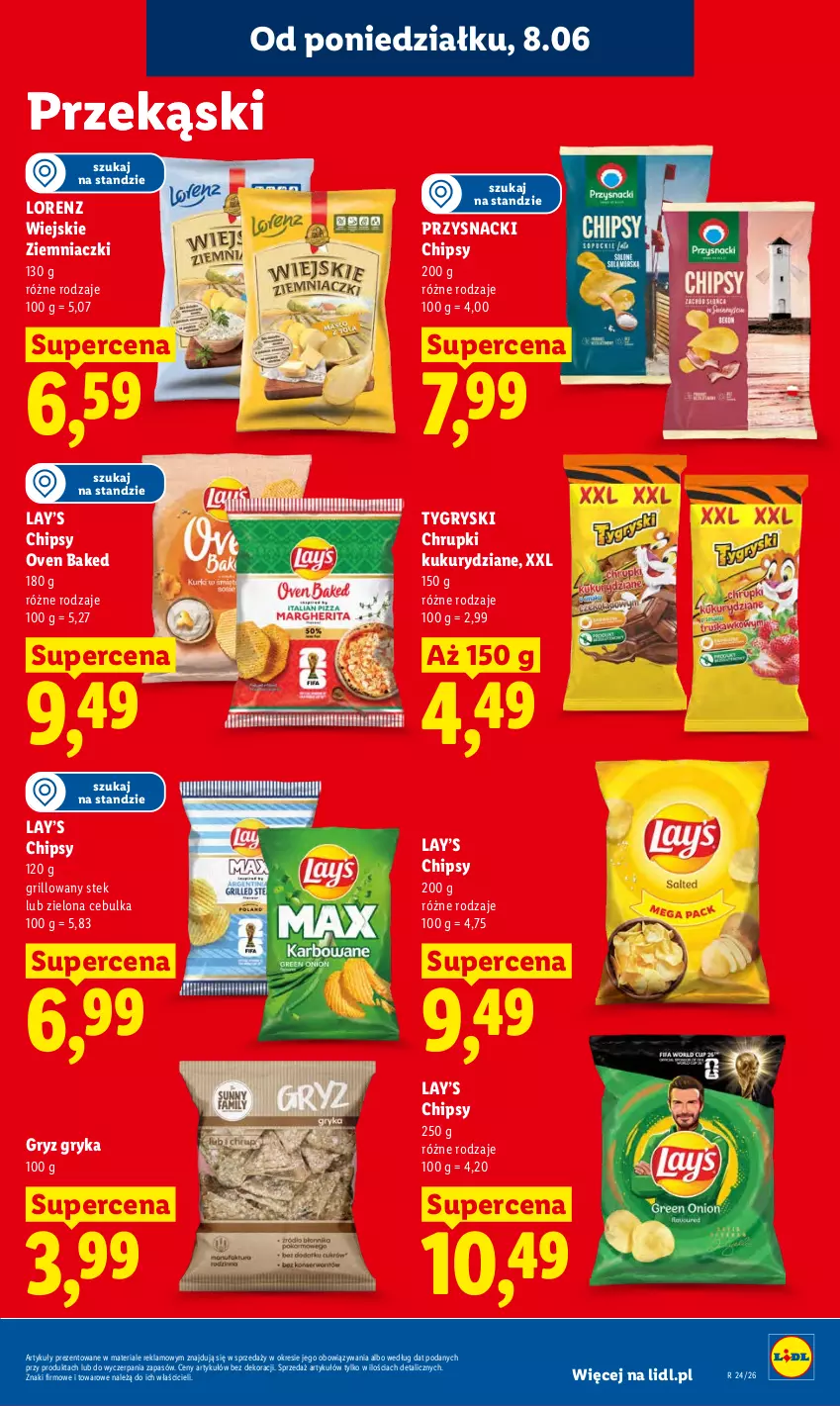 Gazetka promocyjna Lidl - Gazetka ważna od 8.06 do 10.06 - ważna 08.06 do 10.06.2026 - strona 71 - produkty: Chipsy, Chrupki, Grill, Gry, Lay’s, Lorenz, Przysnacki, Stek