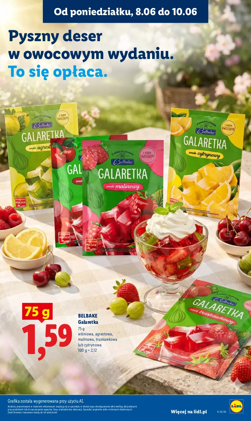 Gazetka promocyjna Lidl - Gazetka ważna od 8.06 do 10.06 - ważna 08.06 do 10.06.2026 - strona 77 - produkty: Deser, Gala, Galaretka, Gra, Grafika, Gres, Ser
