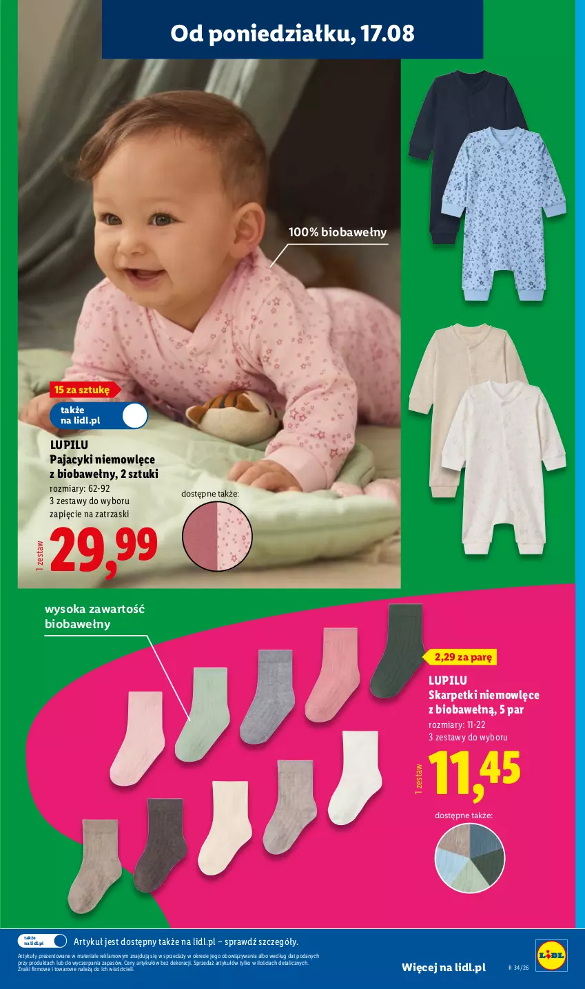 Gazetka promocyjna Lidl - Gazetka ważna od 17.08. do 22.08. - ważna 17.08 do 22.08.2026 - strona 17 - produkty: Karp, Pajac, Skarpetki, Sok