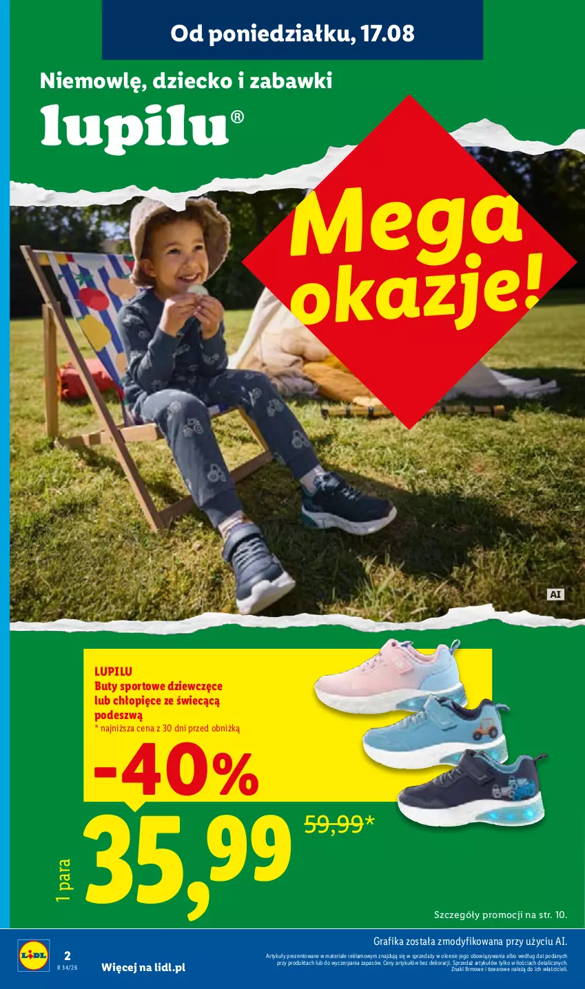 Gazetka promocyjna Lidl - Gazetka ważna od 17.08. do 22.08. - ważna 17.08 do 22.08.2026 - strona 2 - produkty: Buty, Gra, Grafika, Por, Sport