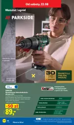 Gazetka promocyjna Lidl - Gazetka ważna od 17.08. do 22.08. - Gazetka - ważna od 22.08 do 22.08.2026 - strona 52 - produkty: Parkside, Ser, Płytka, Akumulatorowa wiertarkowkrętark, Walizka, Wiertarkowkrętarka, Tarka, Wkręt, Wkrętarka, Ogród, Akumulator