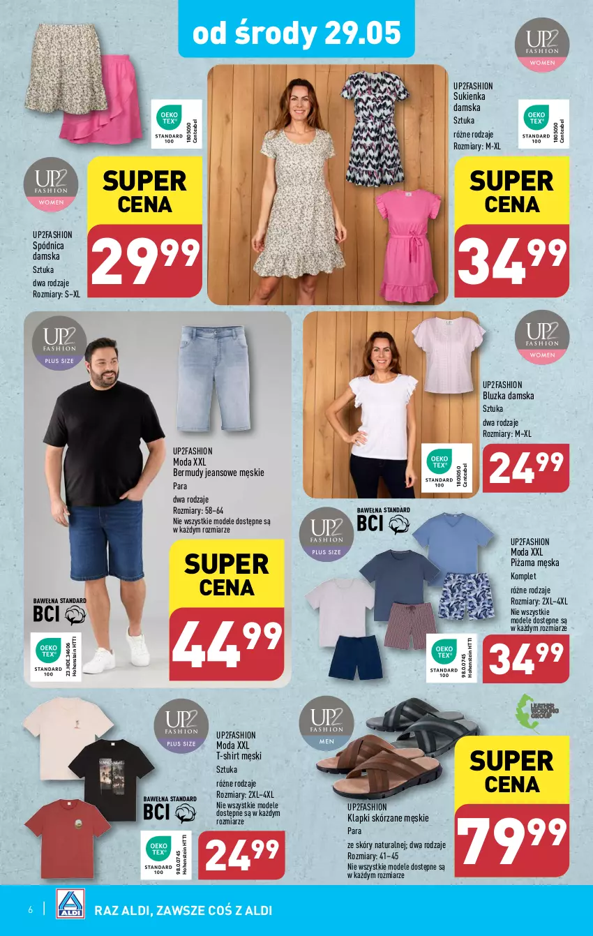 Gazetka promocyjna Aldi - Artykuły przemysłowe i tekstylia - ważna 29.05 do 01.06.2024 - strona 6 - produkty: Bermudy, Fa, Klapki, Moda, Piżama, Spódnica, Sukienka, T-shirt