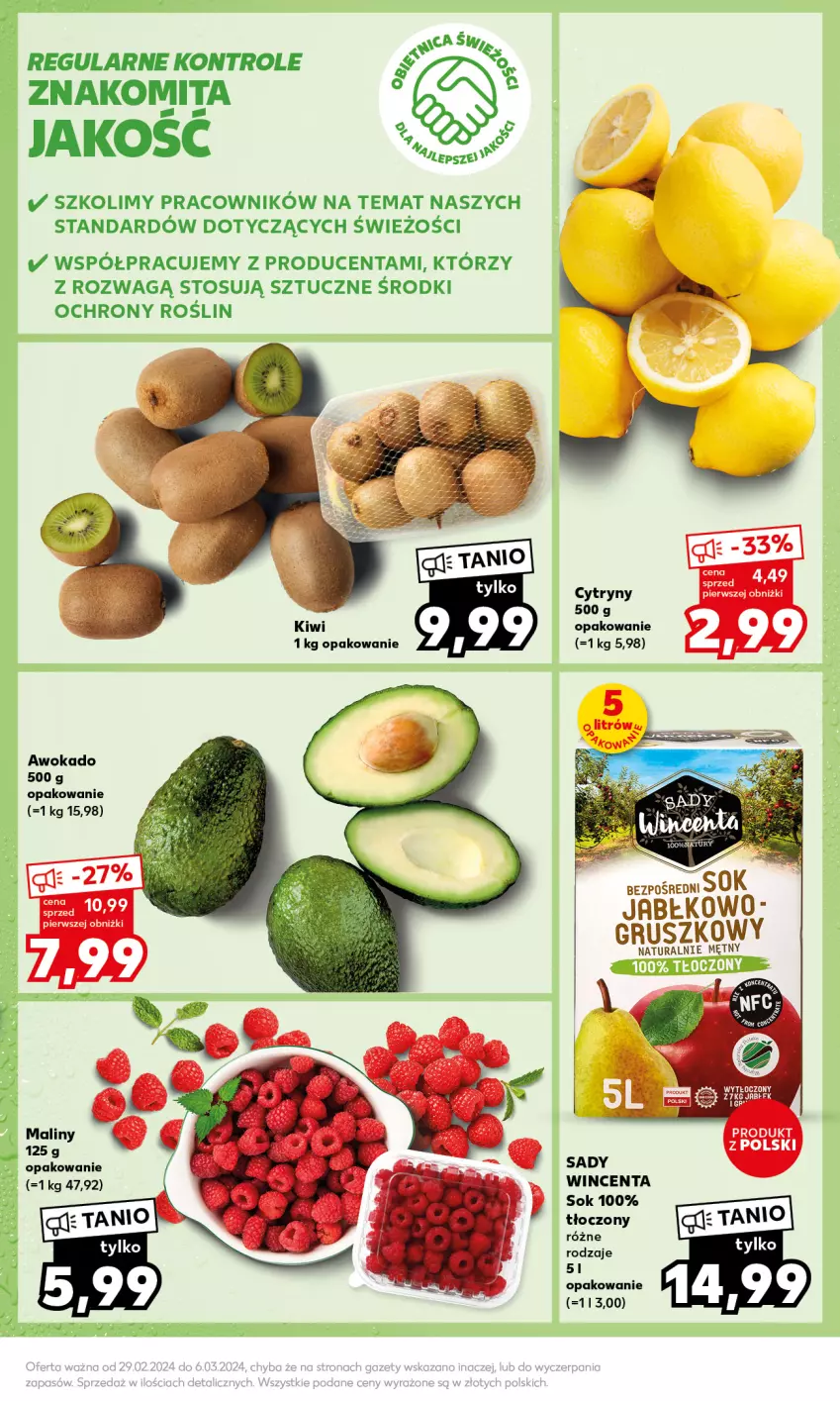 Gazetka promocyjna Kaufland - Kaufland - ważna 04.03 do 06.03.2024 - strona 15 - produkty: Cytryny, Kiwi, Sok