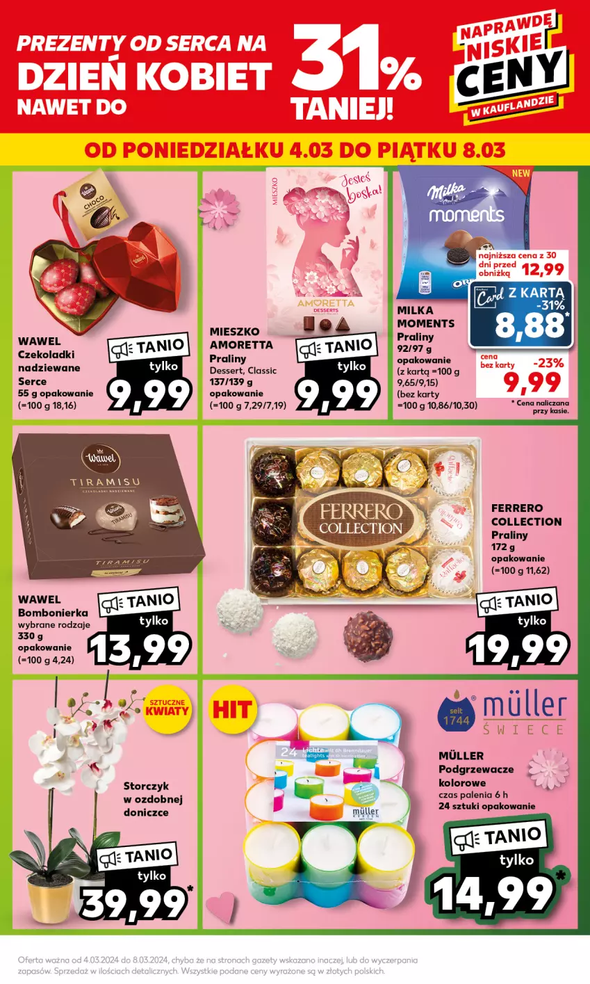 Gazetka promocyjna Kaufland - Kaufland - ważna 04.03 do 06.03.2024 - strona 7 - produkty: Ferrero, Moments, Podgrzewacze, Praliny, Ser, Storczyk, Wawel