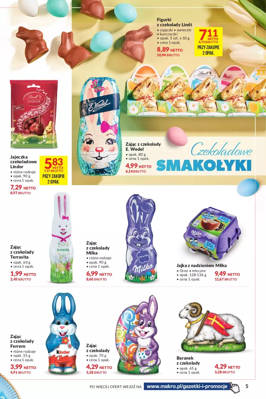 Gazetka promocyjna Makro - [Oferta specjalna] Delikatesy - ważna 22.03 do 04.04.2022 - strona 5 - produkty: E. Wedel, Ferrero, Lindor, Lindt, Milka, Oreo