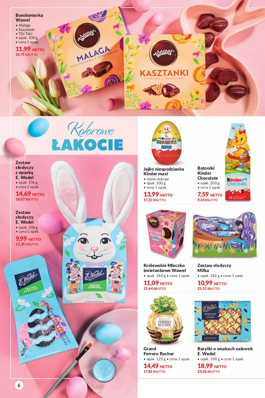 Gazetka promocyjna Makro - [Oferta specjalna] Delikatesy - ważna 22.03 do 04.04.2022 - strona 6 - produkty: Baryłki, Baton, E. Wedel, Ferrero, Ferrero Rocher, Gra, Kinder, Koc, Królewski, Królewskie Mleczko, Milka, Mleczko, Tonik, Wawel