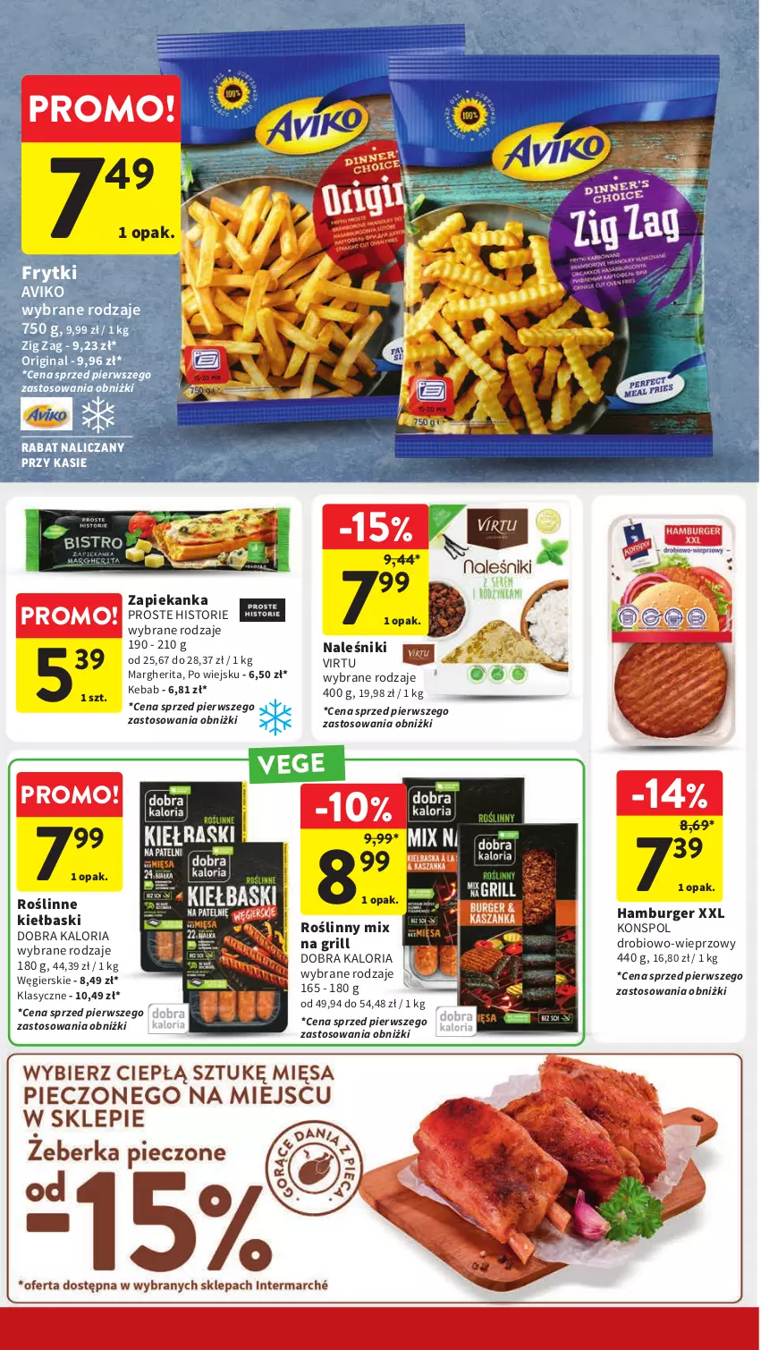 Gazetka promocyjna Intermarche - Gazetka Intermarche - ważna 09.05 do 15.05.2024 - strona 20 - produkty: Burger, Frytki, Gin, Grill, Hamburger, Kebab, Naleśniki, Roślinne kiełbaski, Virtu, Zapiekanka