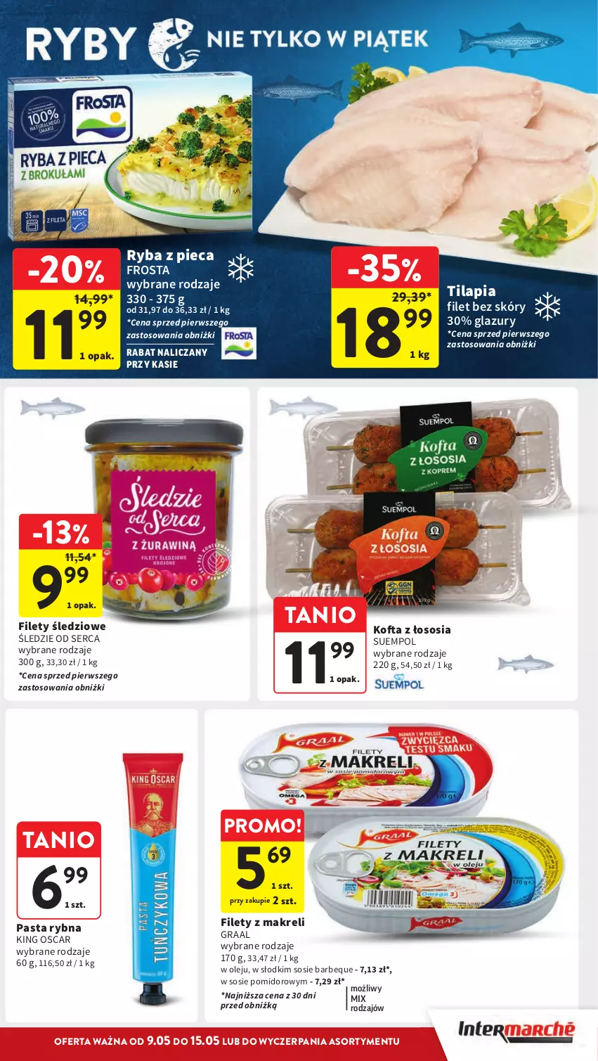 Gazetka promocyjna Intermarche - Gazetka Intermarche - ważna 09.05 do 15.05.2024 - strona 21 - produkty: Frosta, Gra, Graal, Lazur, Olej, Piec, Ryba, Ser, Sos, Suempol, Tilapia