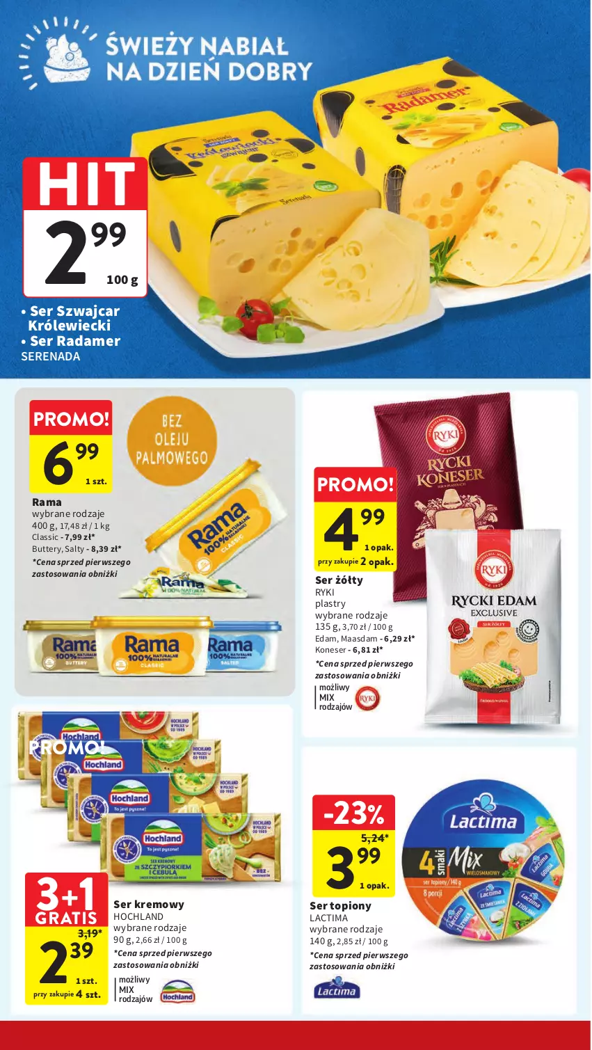 Gazetka promocyjna Intermarche - Gazetka Intermarche - ważna 09.05 do 15.05.2024 - strona 22 - produkty: Edam, Gra, Hochland, Maasdam, Radamer, Rama, Ser, Ser topiony, Top