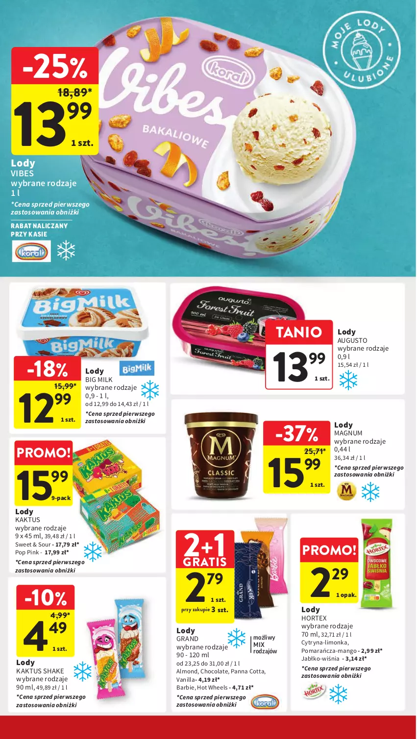 Gazetka promocyjna Intermarche - Gazetka Intermarche - ważna 09.05 do 15.05.2024 - strona 24 - produkty: Barbie, Big Milk, Gra, Hortex, Hot Wheels, Kaktus, Limonka, Lody, Mango, Panna cotta