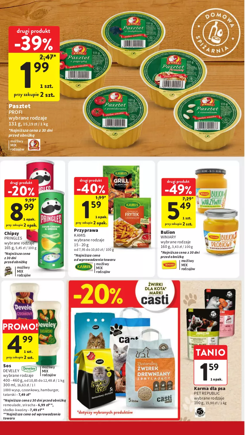 Gazetka promocyjna Intermarche - Gazetka Intermarche - ważna 09.05 do 15.05.2024 - strona 28 - produkty: Bulion, Burger, Chipsy, Hamburger, Kamis, Lion, Pasztet, Pringles, Sos, Winiary