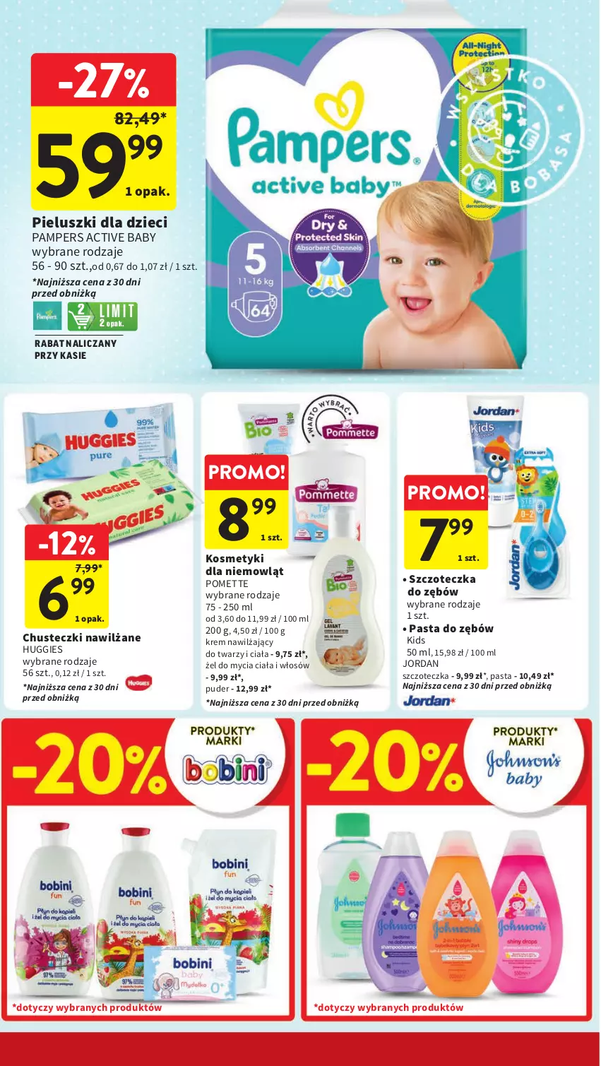 Gazetka promocyjna Intermarche - Gazetka Intermarche - ważna 09.05 do 15.05.2024 - strona 36 - produkty: Chusteczki, Dzieci, Huggies, Krem nawilżający, Pampers, Pasta do zębów, Puder, Szczoteczka, Szczoteczka do zębów