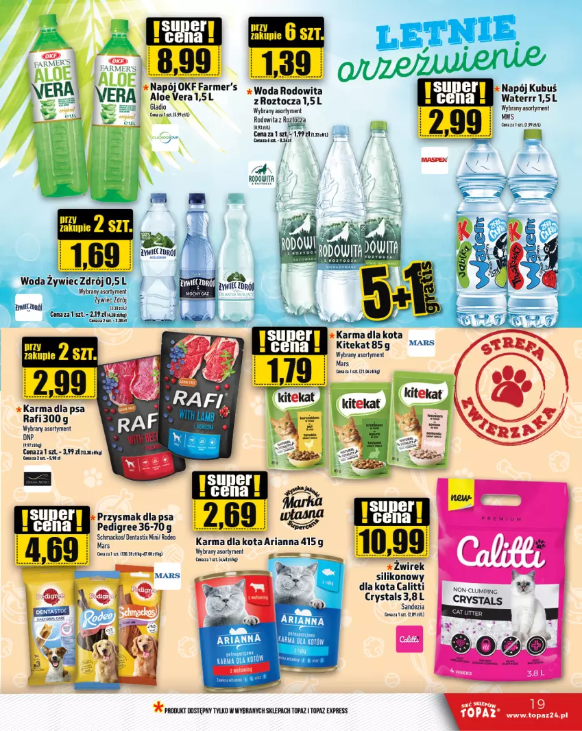 Gazetka promocyjna Topaz - Gazetka - ważna 11.07 do 17.07.2024 - strona 19 - produkty: Fa, KiteKat, Mars, Top, Woda