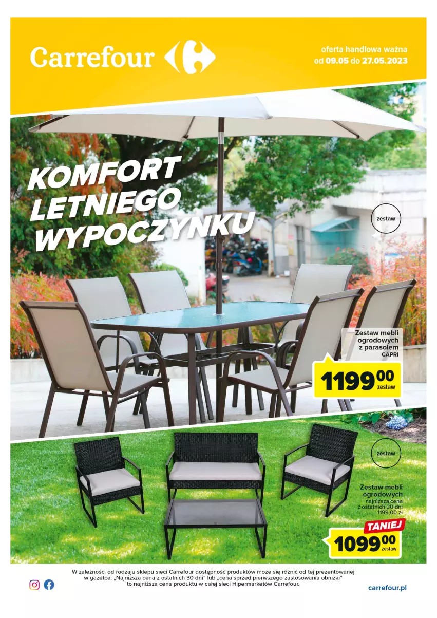 Gazetka promocyjna Carrefour - Gazetka Komfort letniego wypoczynku - ważna 09.05 do 27.05.2023 - strona 1 - produkty: Fa, Parasol