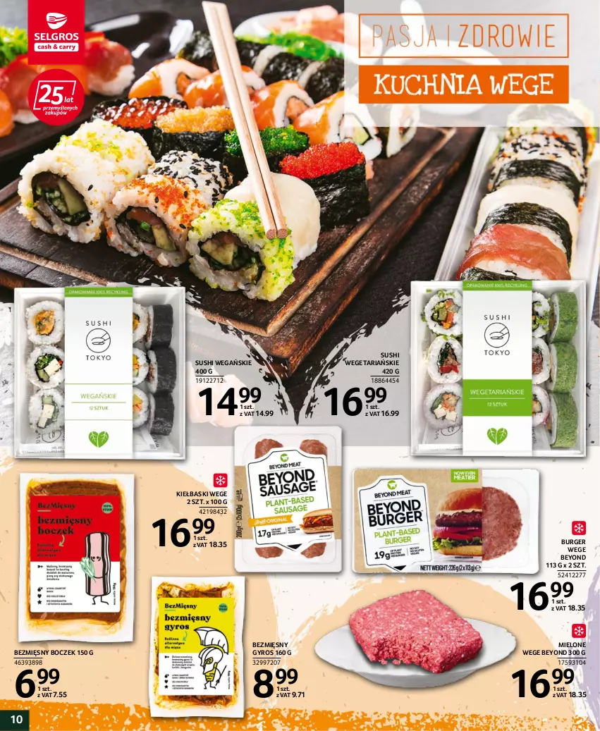 Gazetka promocyjna Selgros - Katalog Pasja i Zdrowie - ważna 06.10 do 19.10.2022 - strona 10 - produkty: Boczek, Burger, Gyros, Sushi