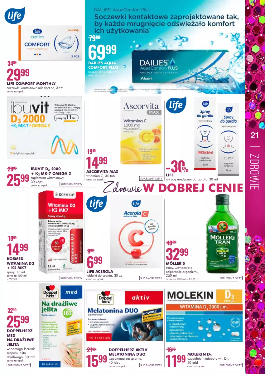 Gazetka promocyjna Super Pharm - Gazetka - ważna 17.02 do 02.03.2022 - strona 21 - produkty: Acer, Doppelherz, K2, Por, Soczewki kontaktowe, Suplement diety, Tablet, Tran, Zdrowie