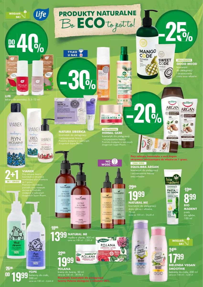 Gazetka promocyjna Super Pharm - Gazetka - ważna 17.02 do 02.03.2022 - strona 6 - produkty: Bielenda, Kosmetyki do pielęgnacji, Lakier, LANA, Natura Siberica, Płyn micelarny, Ser, Smoothie, Szampon, Yope