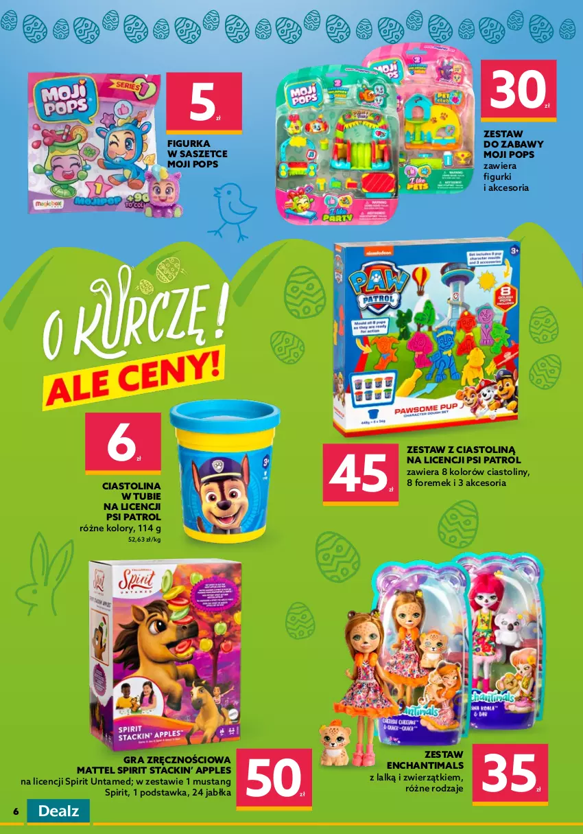 Gazetka promocyjna Dealz - NOWA GAZETKAO kurczę! Ale ceny! - ważna 23.03 do 05.04.2022 - strona 6 - produkty: Enchantimals, Gra, Jabłka, Mattel, Mus, Obrus, Psi Patrol, Zabawka