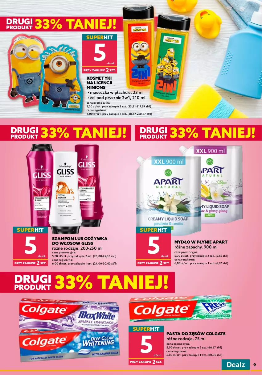 Gazetka promocyjna Dealz - NOWA GAZETKAO kurczę! Ale ceny! - ważna 23.03 do 05.04.2022 - strona 9 - produkty: Colgate, LG, Miecz, Mydło, Mydło w płynie, Odżywka, Pasta do zębów, Pistolet, Szampon