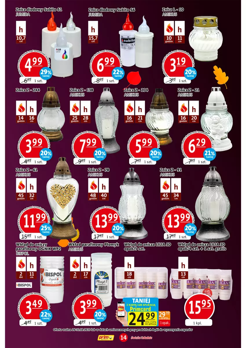 Gazetka promocyjna Prim Market - ważna 26.10 do 31.10.2023 - strona 14 - produkty: Tera, Znicz