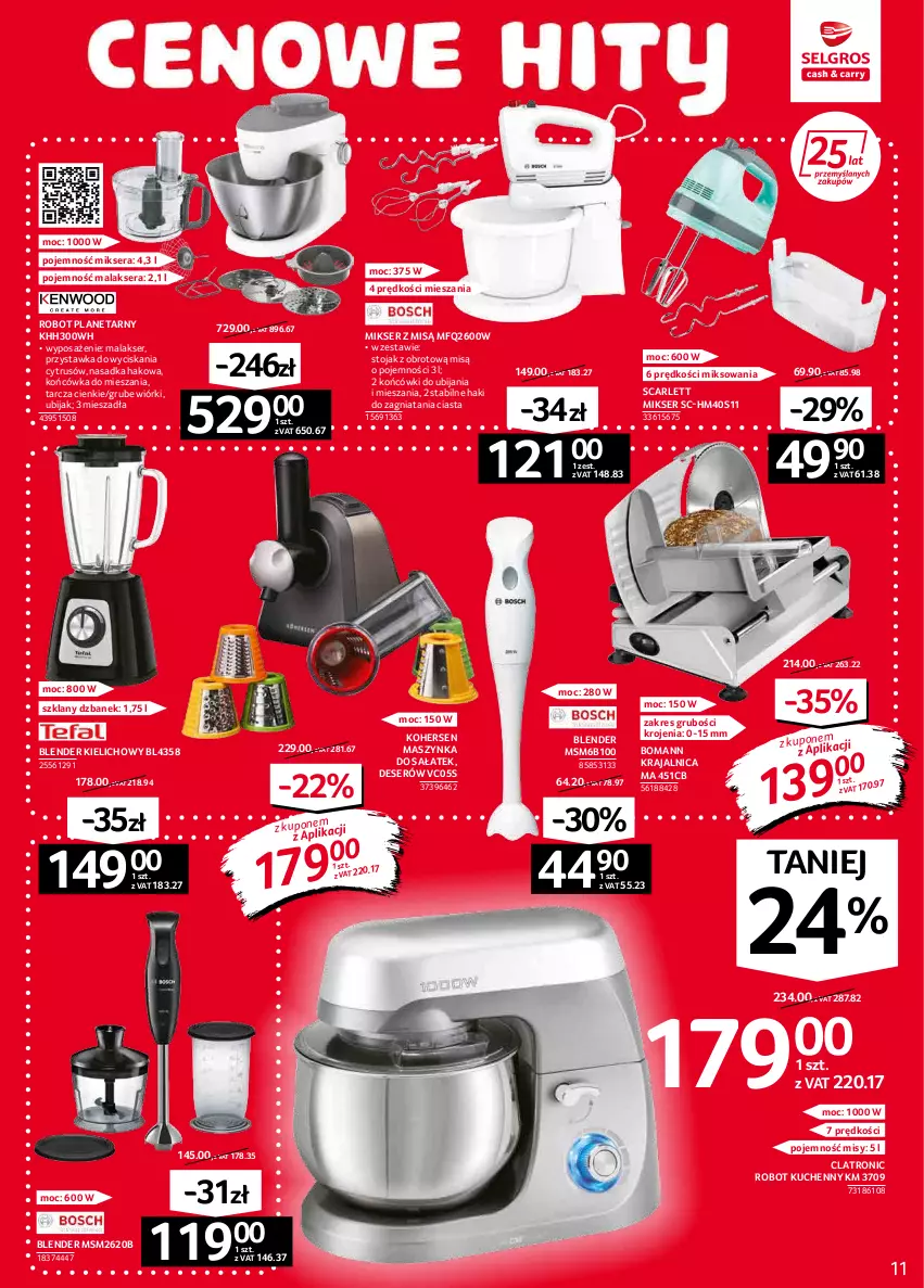 Gazetka promocyjna Selgros - Oferta przemysłowa - ważna 03.02 do 16.02.2022 - strona 11 - produkty: Blender, Deser, Dzbanek, Maszynka, Mikser, Mikser z misą, Robot, Robot planetarny, Sałat, Ser, Stojak, Szynka