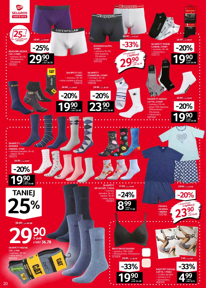 Gazetka promocyjna Selgros - Oferta przemysłowa - ważna 03.02 do 16.02.2022 - strona 20 - produkty: Biustonosz, Bokserki, Gatta, Gra, Karp, Pierre Cardin, Piżama, Rajstopy, Ser, Top, Wełna