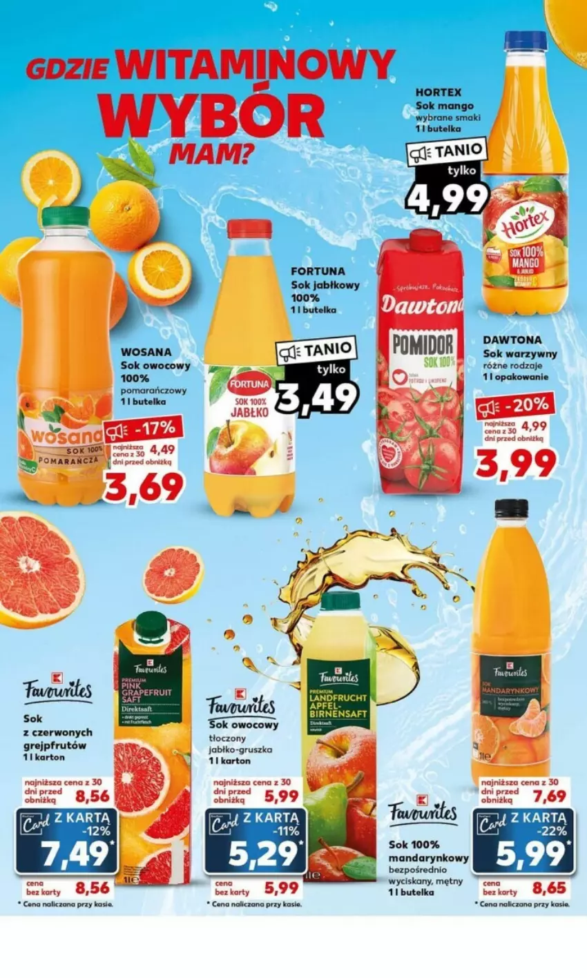 Gazetka promocyjna Kaufland - ważna 15.01 do 17.01.2024 - strona 13 - produkty: Dawtona, Fortuna, Grejpfrut, Hortex, Kasia, Mango, Sok, Sok jabłkowy, Wosana