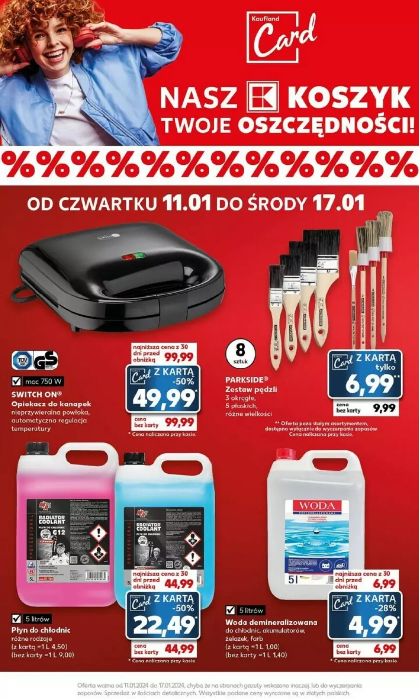 Gazetka promocyjna Kaufland - ważna 15.01 do 17.01.2024 - strona 17 - produkty: Akumulator, Fa, Parkside, Płyn do chłodnic, Woda, Zestaw pędzli