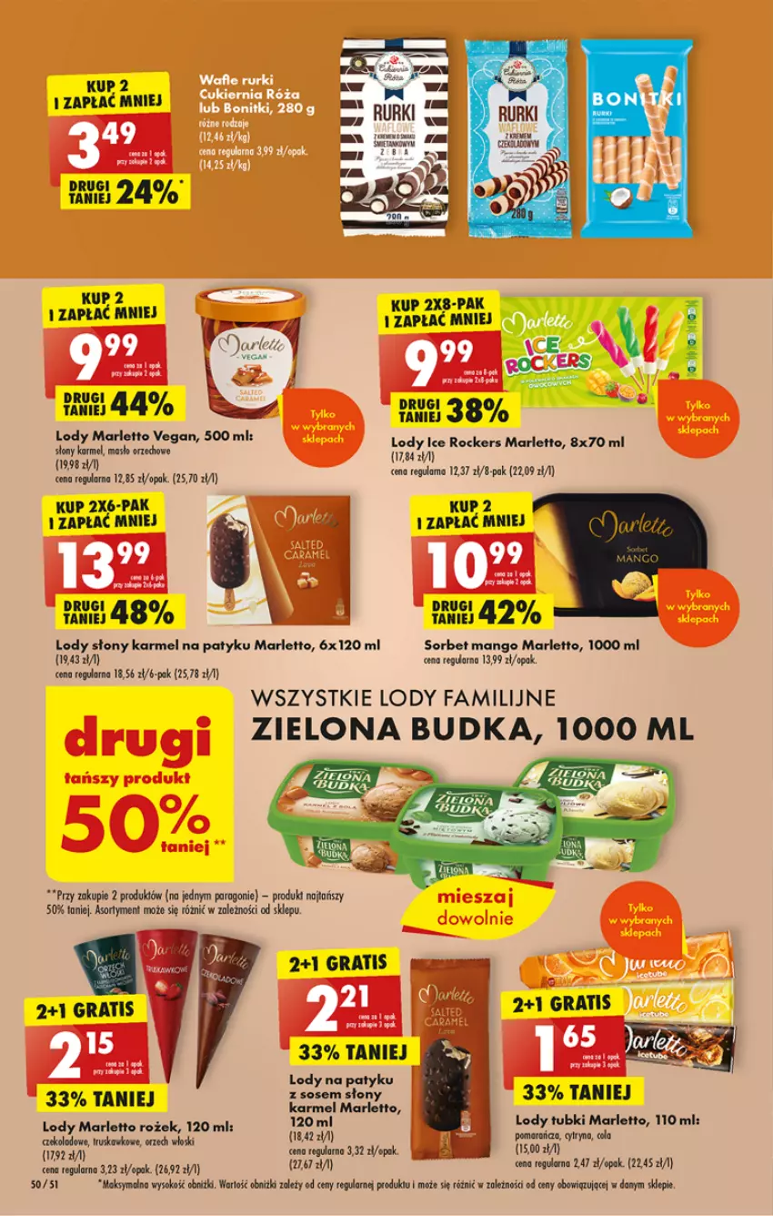 Gazetka promocyjna Biedronka - ważna 01.05 do 06.05.2023 - strona 50 - produkty: Fa, Gra, Lody, Mango, Masło, Masło orzechowe, Oliwki, Sok, Sos, Zielona Budka