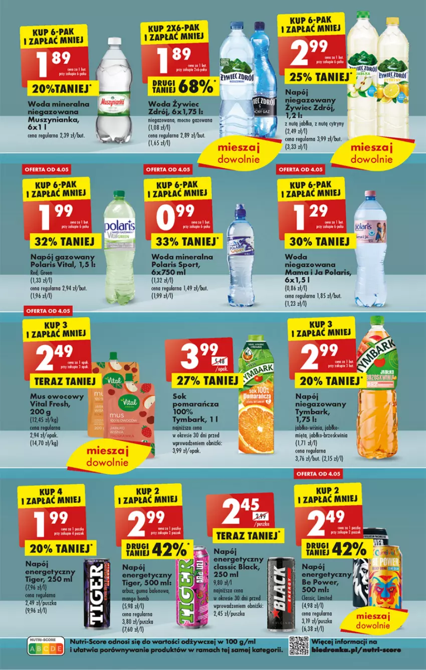 Gazetka promocyjna Biedronka - ważna 01.05 do 06.05.2023 - strona 51 - produkty: Arbuz, Cytryny, Dron, Lack, Mango, Mięta, Mus, Napój, Por, Rama, Sok, Sport, Tera, Tiger, Tymbark, Woda, Woda mineralna