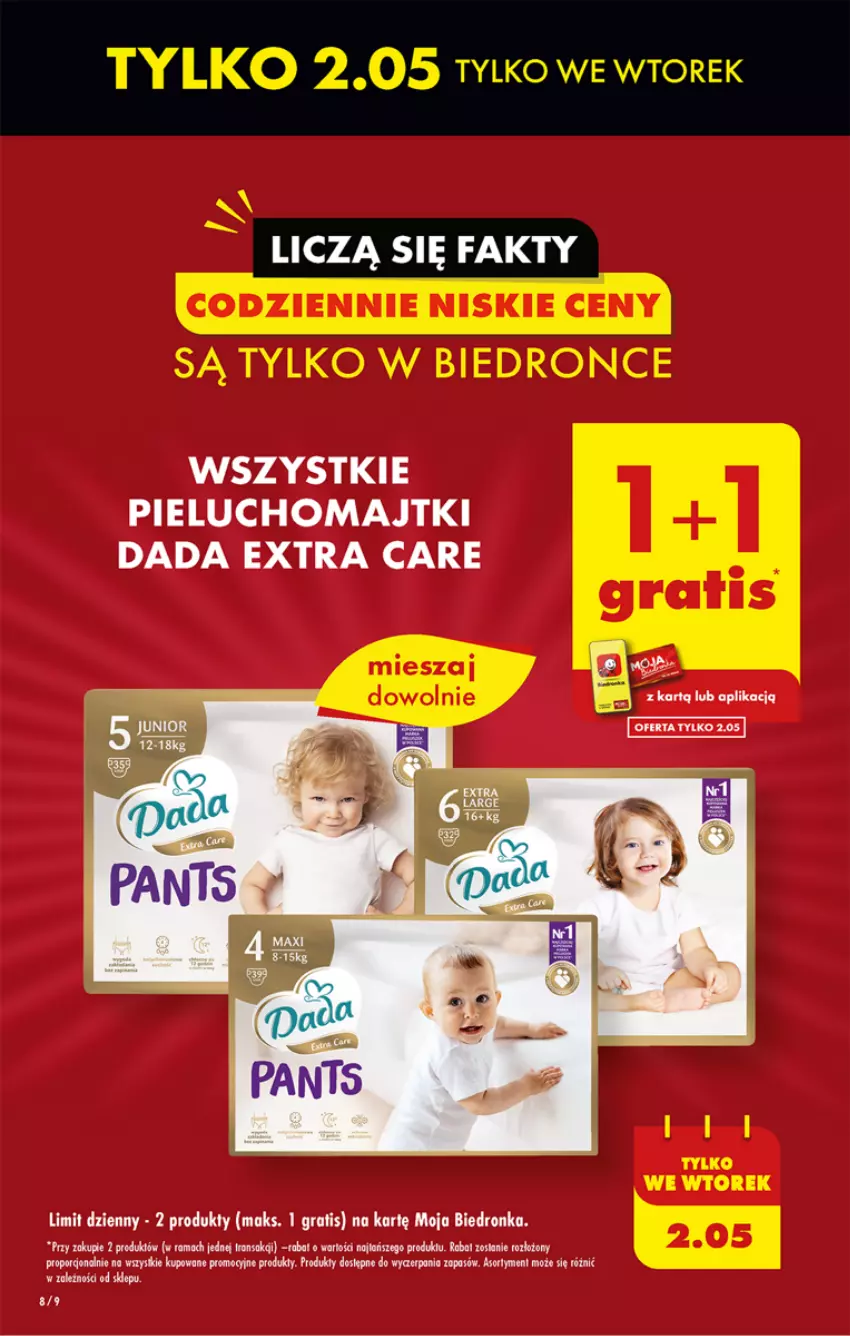 Gazetka promocyjna Biedronka - ważna 01.05 do 06.05.2023 - strona 8 - produkty: Dada, Dron, Gra, Majtki, Pieluchomajtki, Por, Rama