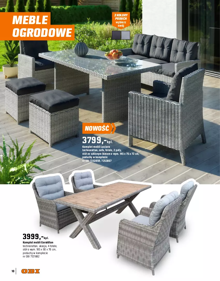 Gazetka promocyjna Obi - Gazetka OBI - ważna 09.04 do 30.09.2025 - strona 10 - produkty: Fa, Fotel, Meble, Puf, Sofa, Sok, Stół, Stolik