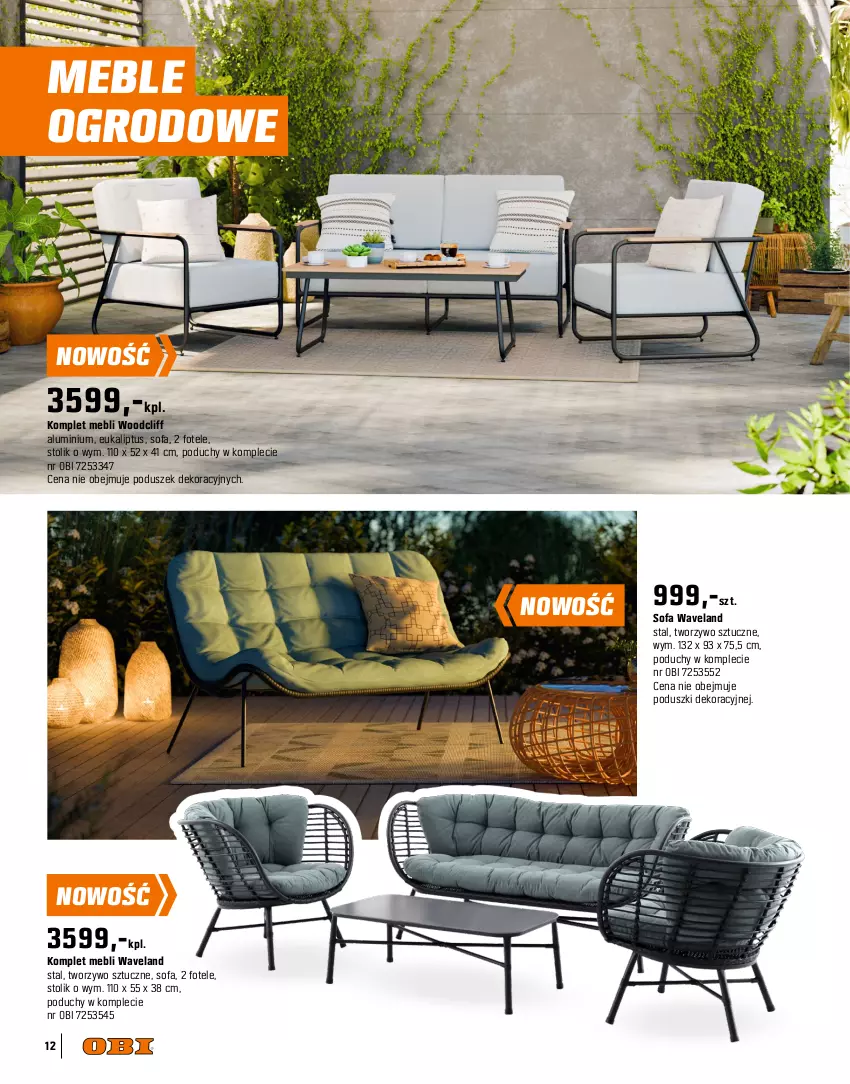 Gazetka promocyjna Obi - Gazetka OBI - ważna 09.04 do 30.09.2025 - strona 12 - produkty: Fa, Fotel, Meble, Pokrowiec, Sofa, Stolik